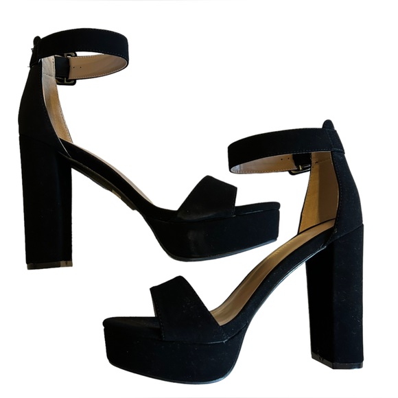 DREAM PAIRS black High heels Ankle Strap High Platform 5 inch size 9 NWOB - Picture 6 of 10